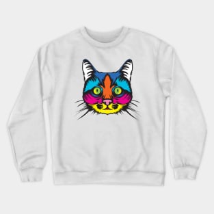 Cat pop art or Rainbow cat Crewneck Sweatshirt